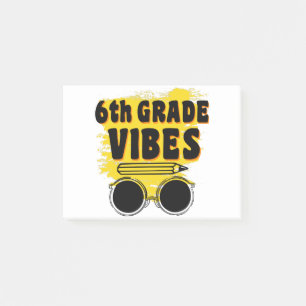 Back To School 6th Grade Vibes Shirt First Day Kid Post-it Notes
