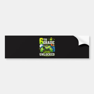 Back to School 6th Sixth Grade Level Unlocked Bumper Sticker