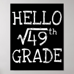 Back To School 7th Grade Square Root Of 49 Math Te Poster