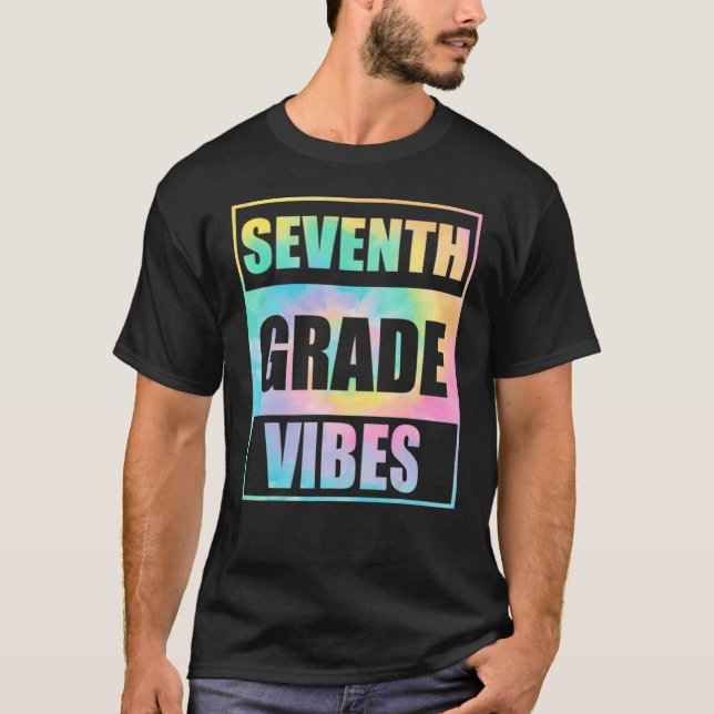 Back To School 7th Grade Vibes First Day Teacher T-Shirt (Front)