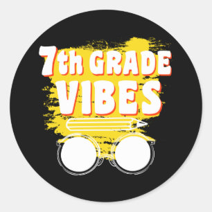 Back To School 7th Grade Vibes Shirt First Day Kid Classic Round Sticker
