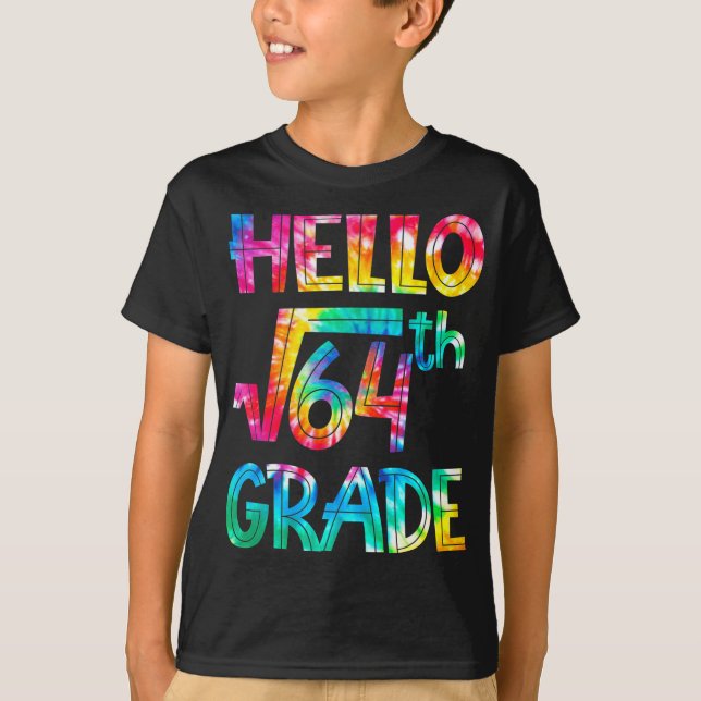 Back to school 8th Grade Square Root of 64 math ki T-Shirt (Front)