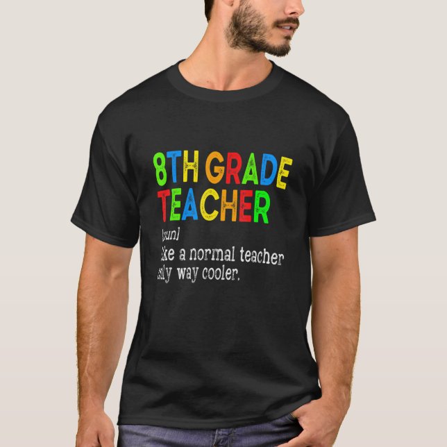 Back To School 8th Grade Teacher Definition First  T-Shirt (Front)