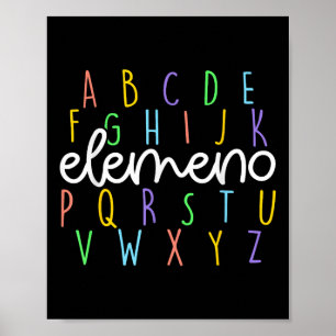 Back To School Abc Elemeno Kindergarten Teacher St Poster