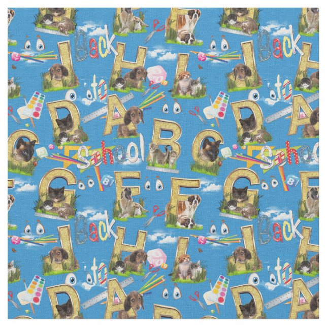 Back To School ABC Fabric (Close Up)