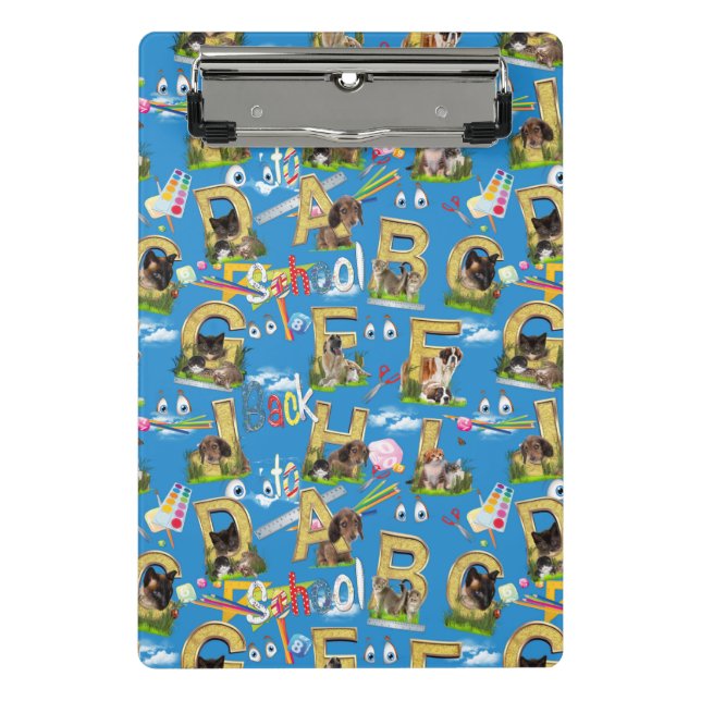 Back To School ABC Repeat Design Mini Clipboard (Front)