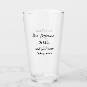 Back to school add teacher name year school name glass