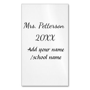 Back to school add teacher name year school name Magnetic business card