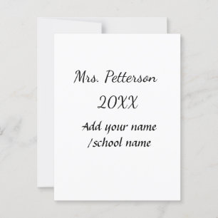Back to school add teacher name year school name postcard