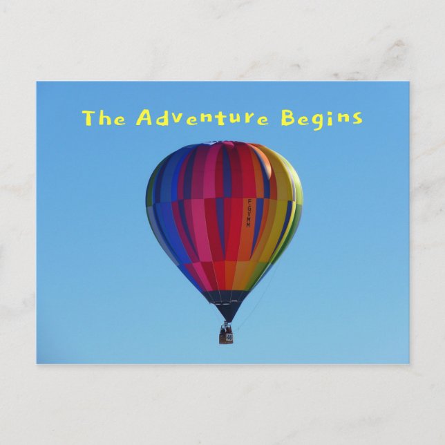 Back to School Adventure Hot Air Balloon Postcard (Front)