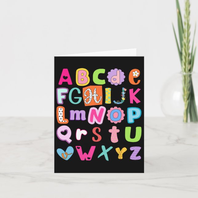 Back To School Alphabet Abcs First Day Of School T Card (Front)