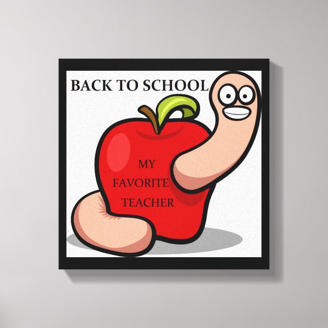"BACK TO SCHOOL" APPLE CANVAS PRINT (Front)