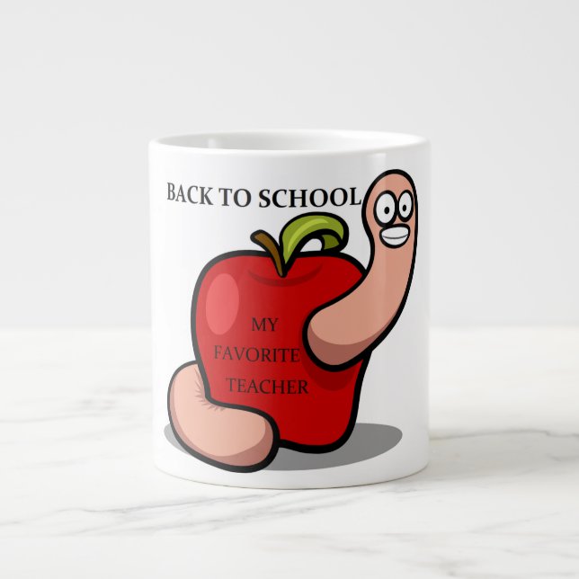 "BACK TO SCHOOL" APPLE LARGE COFFEE MUG (Front)