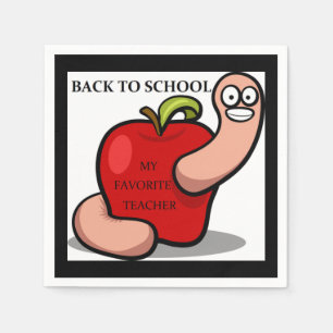 "BACK TO SCHOOL" APPLE NAPKIN