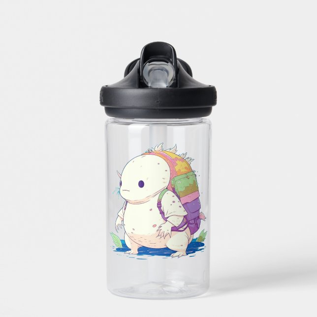 Back to School Axolotl Kawaii Personazlized Water Bottle (Front)