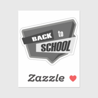 Back To School b/w Custom-cut Vinyl Sticker