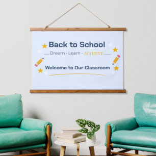 Back to School Banner Classroom Decor Teacher Bann Hanging Tapestry