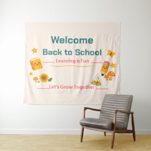 Back to School Banner Classroom Decor Welcome Tapestry