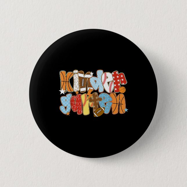 Back To School Baseball Basketball Kindergarten,sp 2 Inch Round Button (Front)