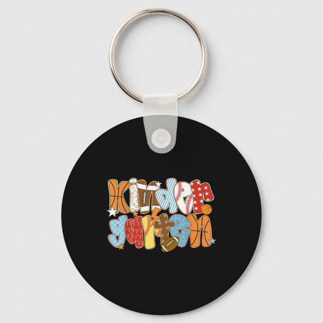 Back To School Baseball Basketball Kindergarten,sp Keychain (Front)