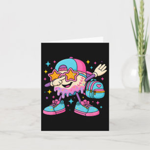 Back To School Baseball Ice Cream Drip First Day O Card