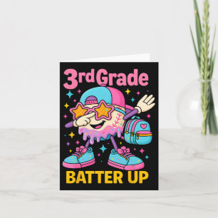Back To School Baseball Ice Cream Drip First Day O Card