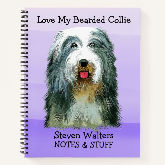 Back to school Bearded Collie notebook (Front)