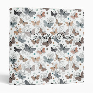 Back to School Beautiful Butterflies Name Binder