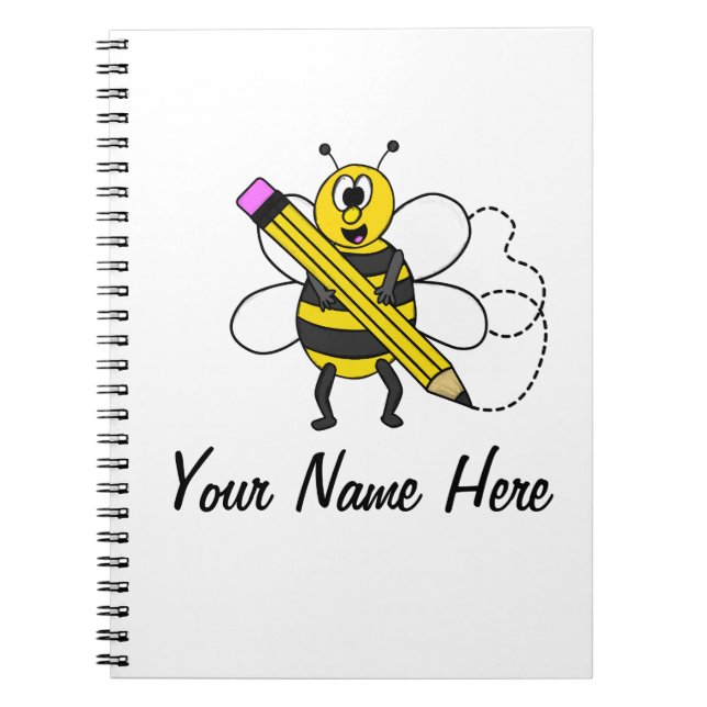 Back To School Bee Funny Teacher Custom Notebook (Front)