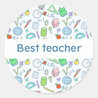 Back to school: "Best teacher" sticker (editable)