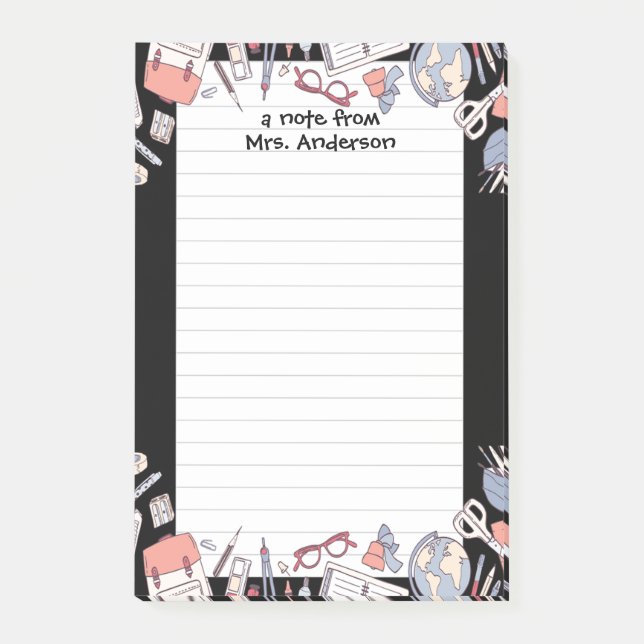 Back to School Black Post-it Notes (Front)