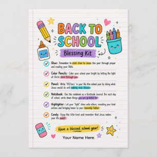 Back to School blessing kit Invitation