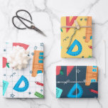 Back to school blue and yellow Mathematics Wrapping Paper Sheet<br><div class="desc">Get ready to add a pop of fun to your back-to-school gifts with this set of 3 wrapping paper sheets featuring a cool blue and yellow mathematics design! Whether you're wrapping up gifts for teachers, students, or math enthusiasts, these sheets are the perfect way to make your presents stand out....</div>