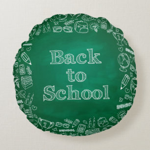 Back to school board and clipart round pillow