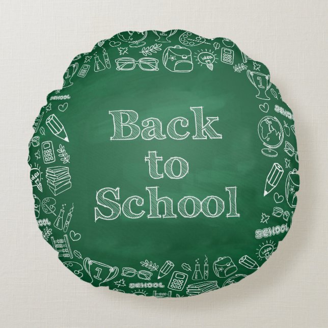 Back to school board and clipart round pillow (Front)