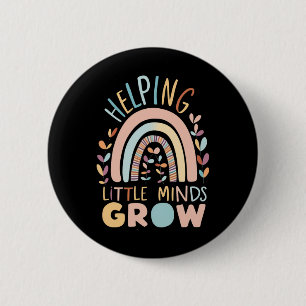 Back-to-school Boho Helping Little Minds Grow Teac 2 Inch Round Button