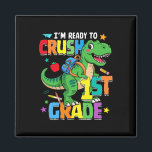 Back To School Boy Dinosaur I'm Ready To Crush Fir Magnet<br><div class="desc">Back To School Boy Dinosaur I'm Ready To Crush First Grade</div>