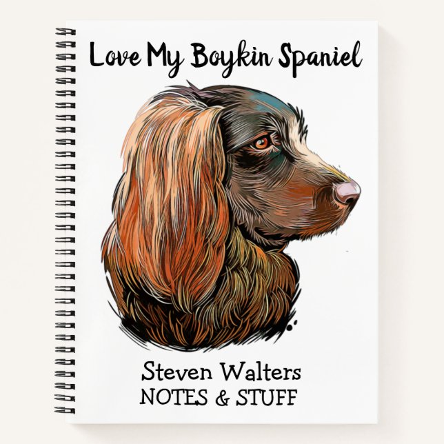 Back to school Boykin Spaniel notebook (Front)