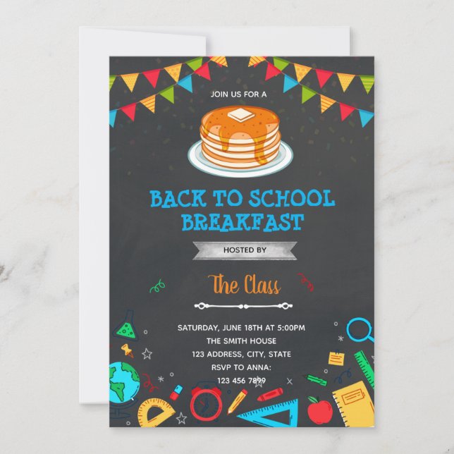 Back to school breakfast invitation (Front)