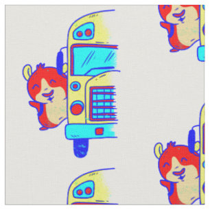 back to school bus Guinea Pig cute Fabric