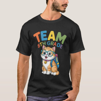 Back To School Cat Tees Team 8th Grade Boys Girls 