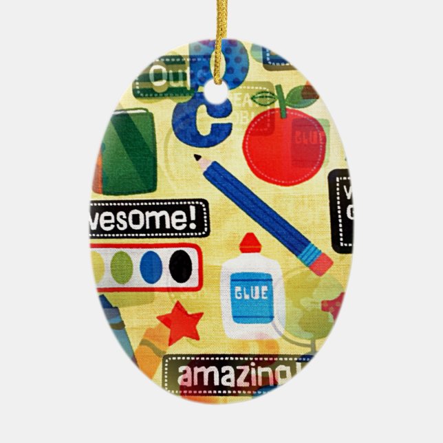 back to school ceramic ornament (Front)
