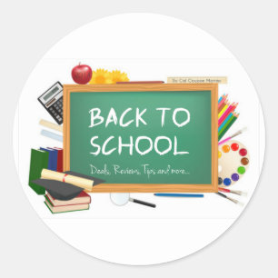 Back to School chalk Board Classic Round Sticker