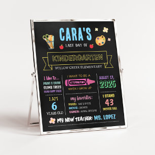 Back to School Chalkboard Last Day Sign