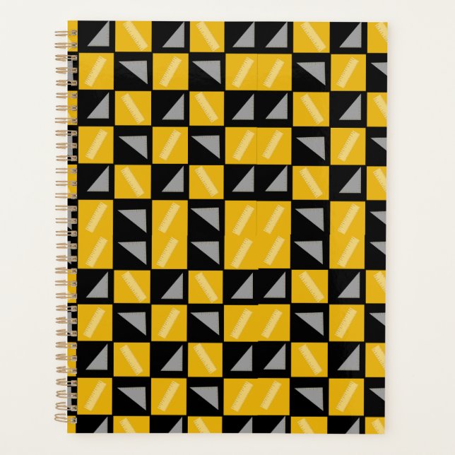 Back to School Chessboard Pattern – Rulers & Trian (Devant)