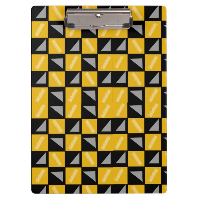 Back to School Chessboard Pattern – Rulers & Trian Clipboard (Front)