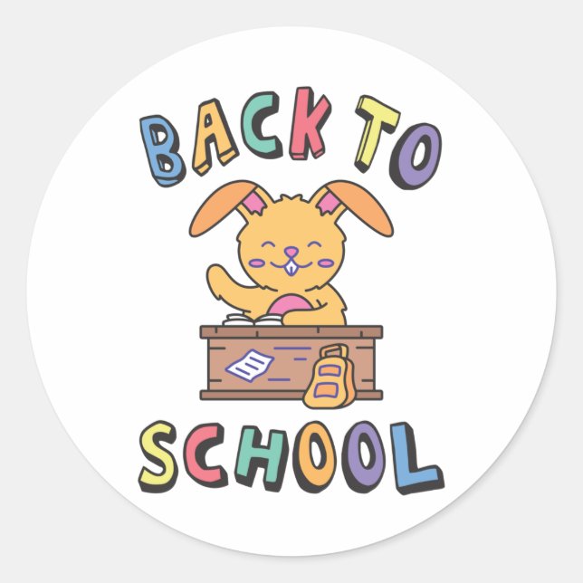 Back to school classic round sticker (Front)