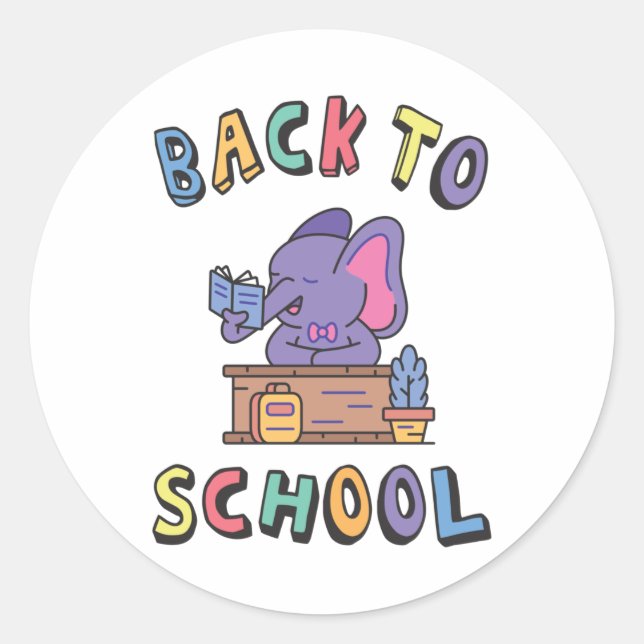 Back to school classic round sticker (Front)