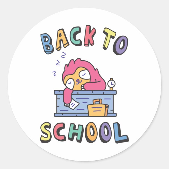 Back to school classic round sticker (Front)