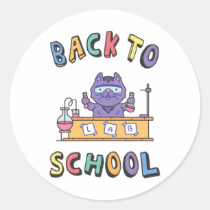 Back to school classic round sticker